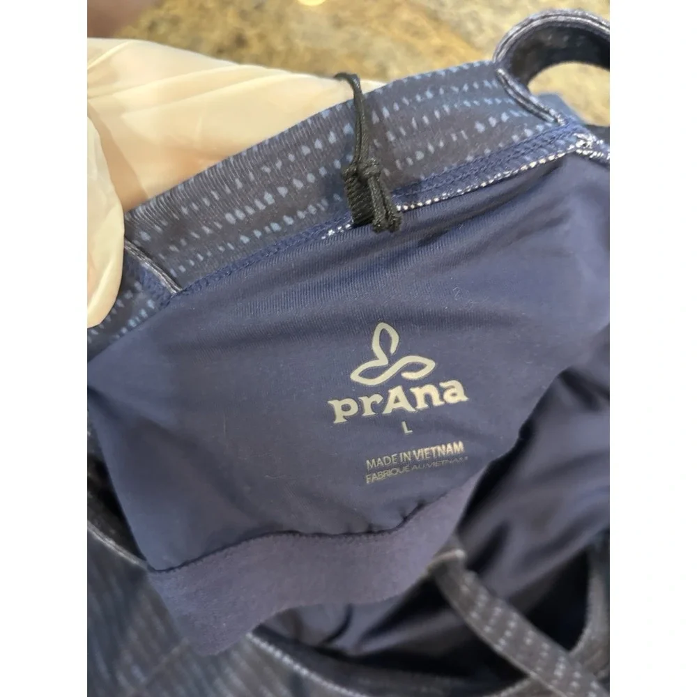 NWT Prana Cantine Athletic Dress Blue Anchor Sea Spray Size L Removable Bra Pads